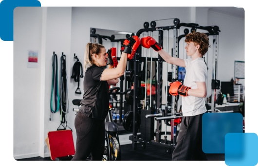 Young being trained with Exercise Physiology