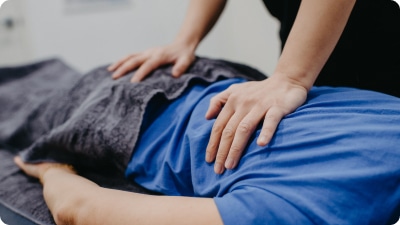 People being massaged in the back